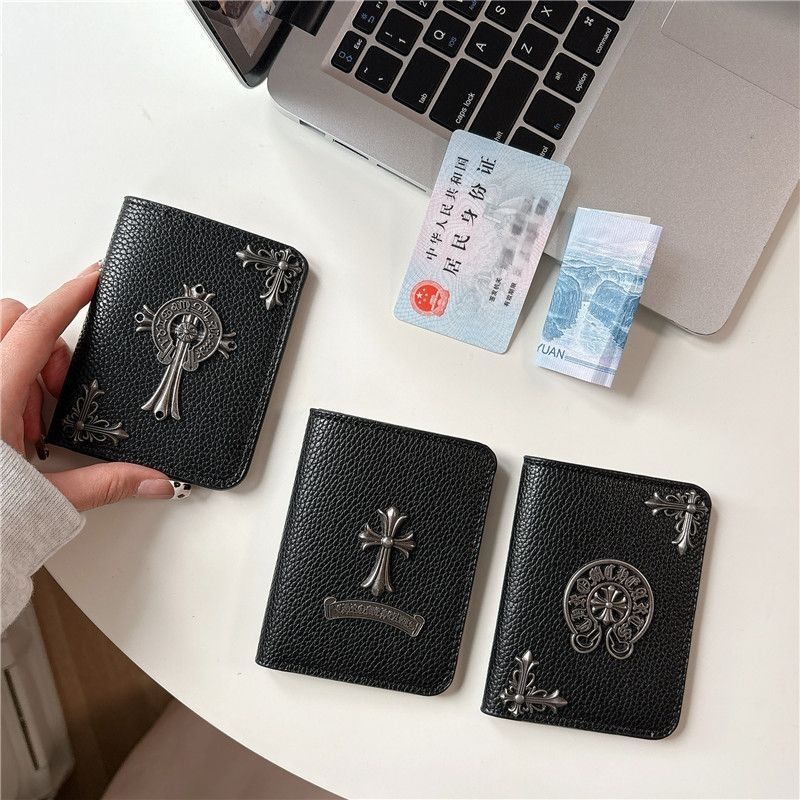 Chrome Hearts Litchi-Grain Leather Wallet with Cross Motif