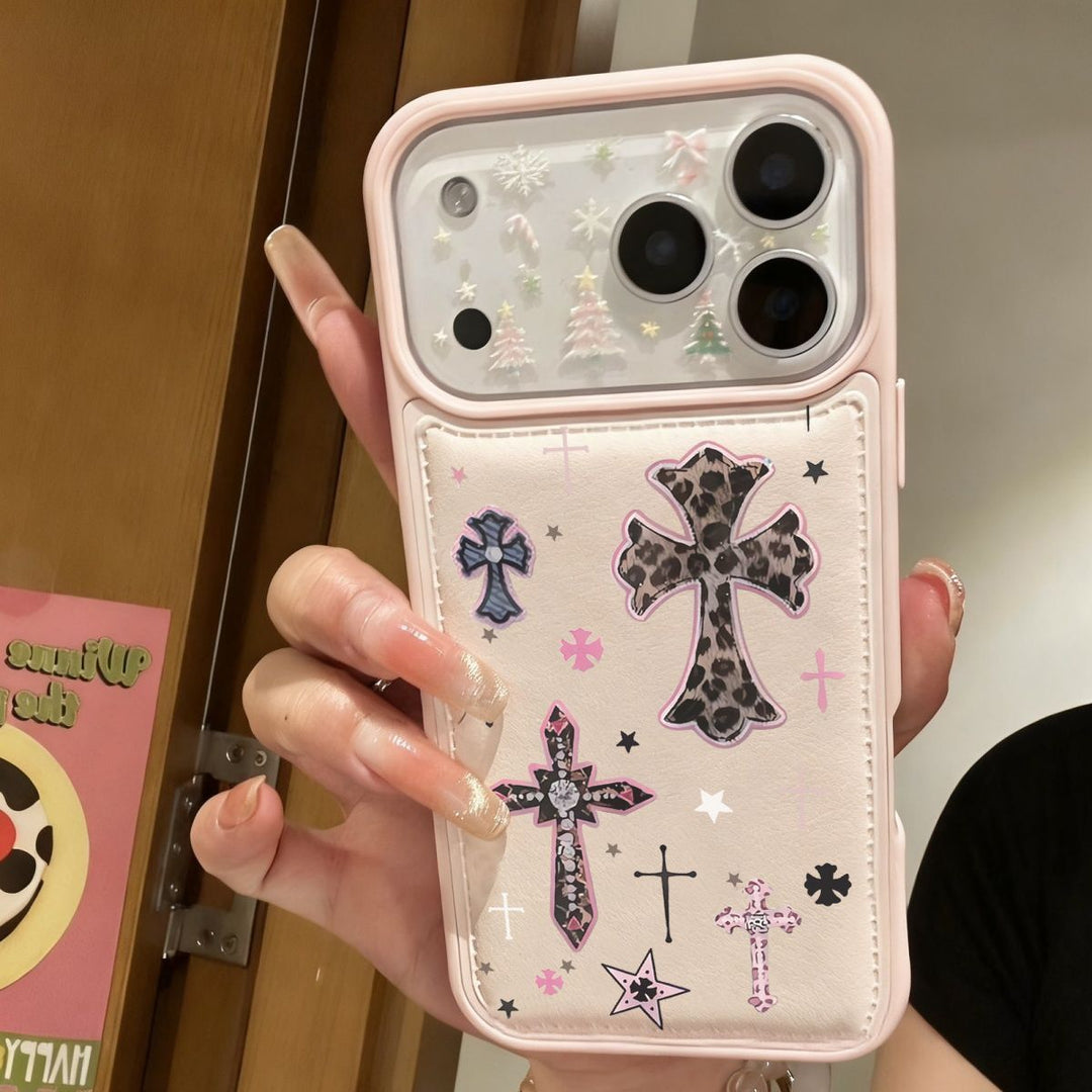 Chrome Hearts Leopard Print Cross iPhone Case