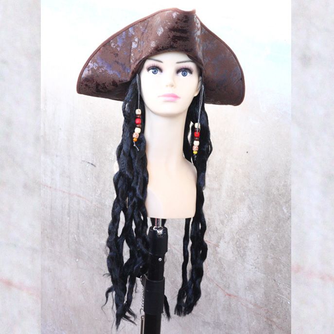 Halloween Captain Jack Sparrow hat wig