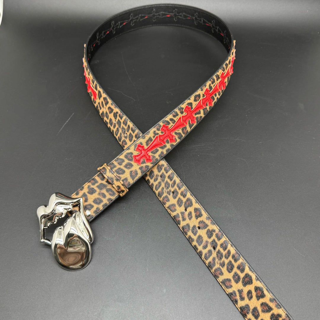 Chrome Hearts Cross-Motif Classic Leather Belt