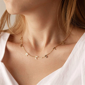 Personalized 26 English letter name necklace clavicle chain