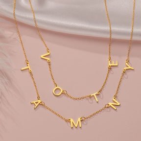 Personalized 26 English letter name necklace clavicle chain