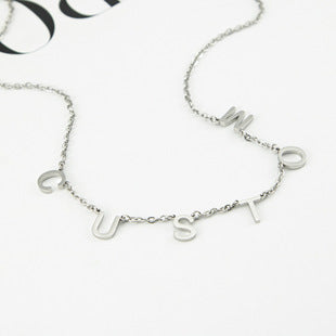 Personalized 26 English letter name necklace clavicle chain