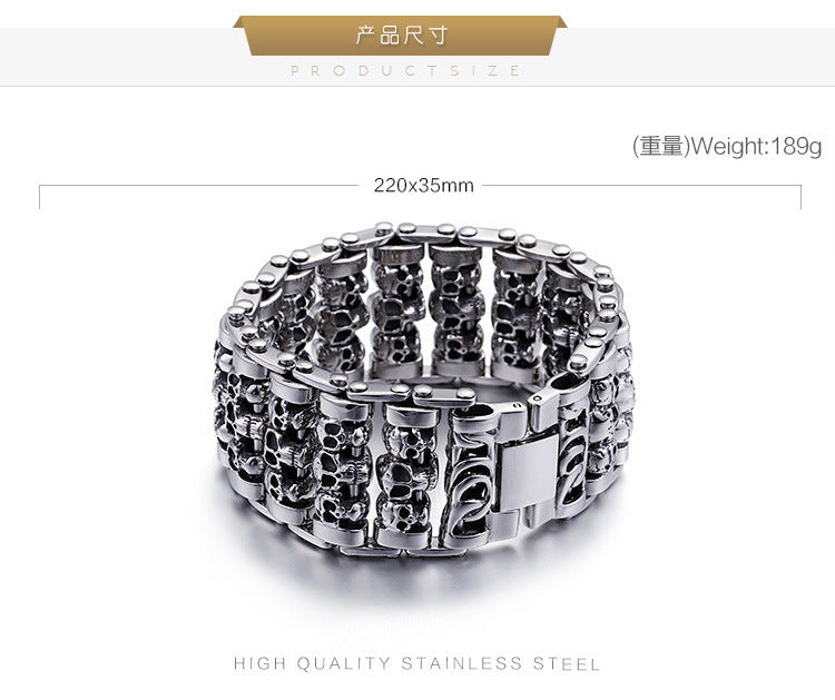Punk Skull Personalized Titanium Steel Men's Bracelet