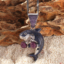 Boxing Shark Necklace Versatile Personality Hip Hop Cuban Chain