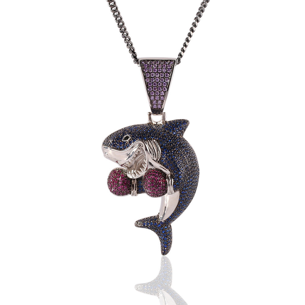 Boxing Shark Necklace Versatile Personality Hip Hop Cuban Chain