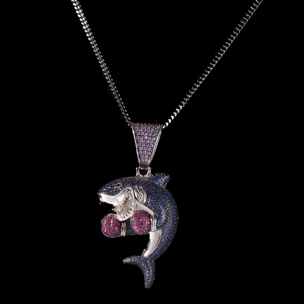 Boxing Shark Necklace Versatile Personality Hip Hop Cuban Chain