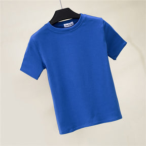 Slim-fitting round neck short-sleeved T-shirt