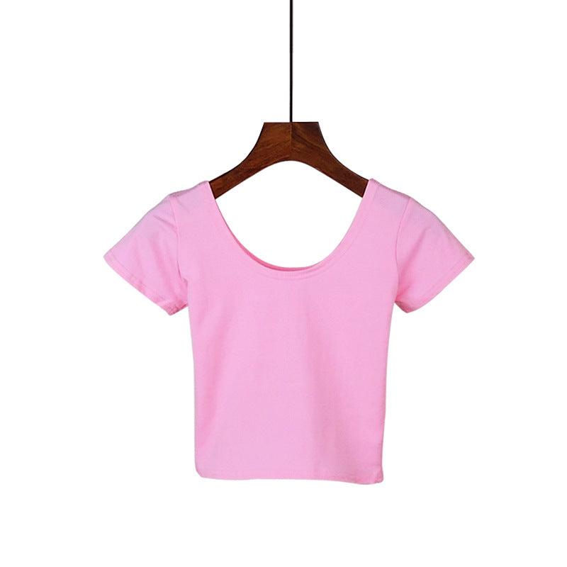 Tight navel-baring short-sleeved women's T-shirt