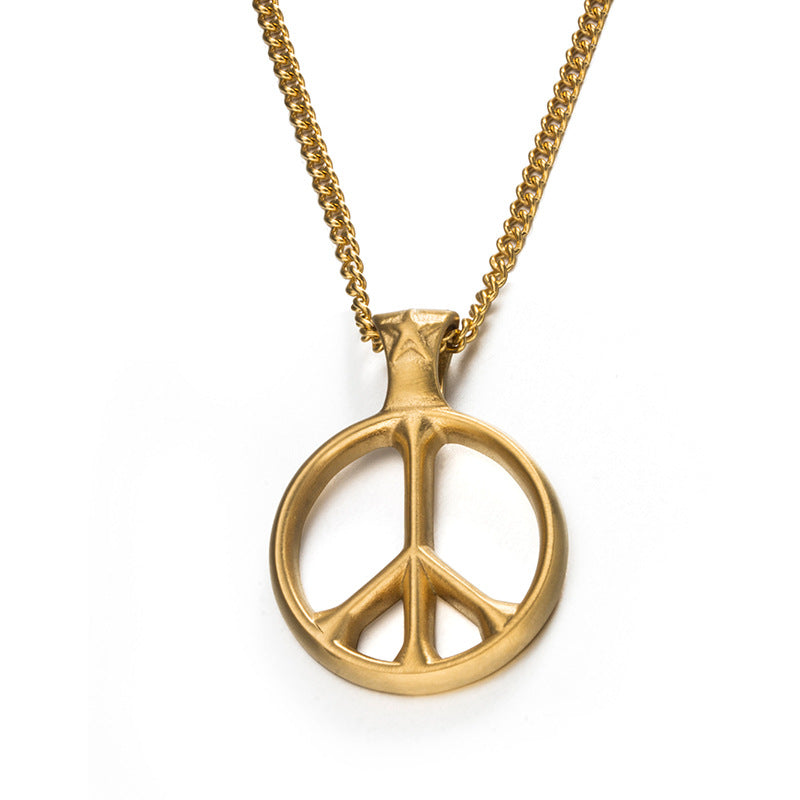 Stainless steel peace sign necklace