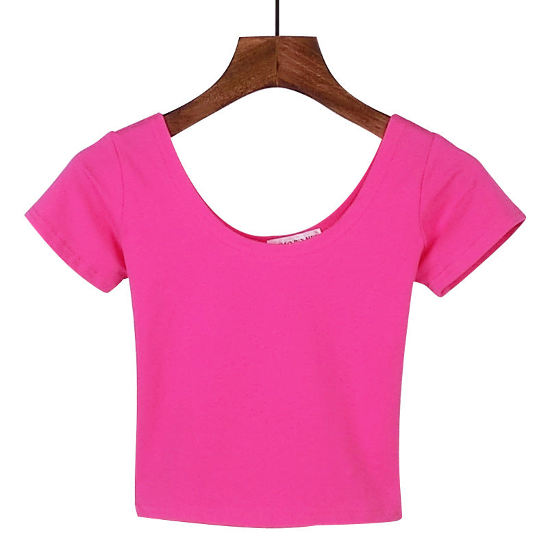 Tight navel-baring short-sleeved women's T-shirt