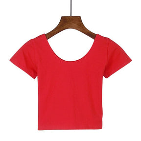 Tight navel-baring short-sleeved women's T-shirt