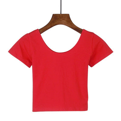 Tight navel-baring short-sleeved women's T-shirt