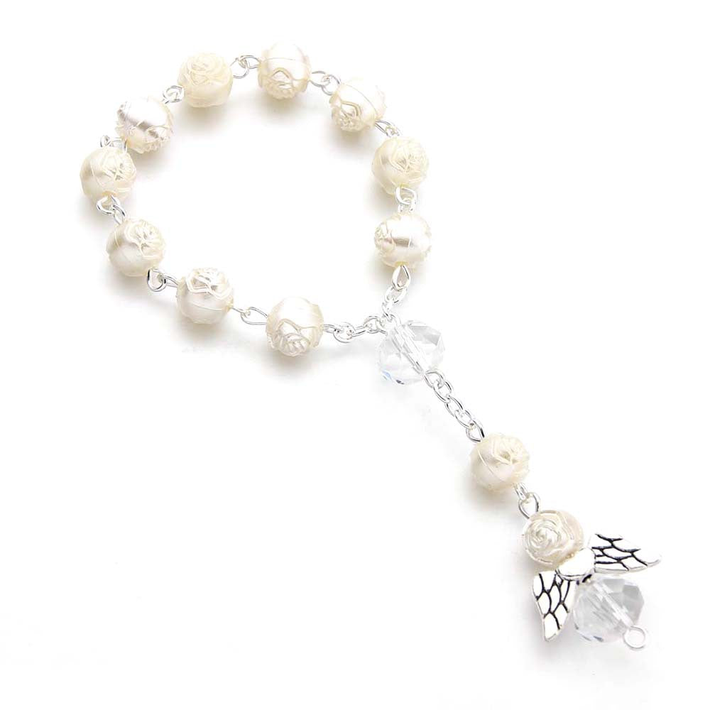 rosary love angel wings bracelet