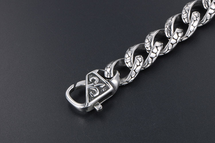 Retro Hip Hop Leopard Print Stainless Steel Bracelet