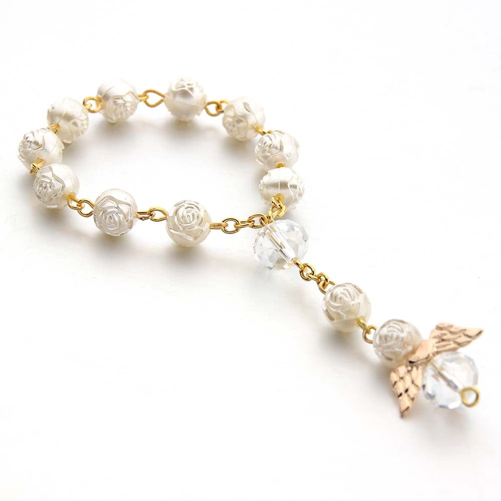 rosary love angel wings bracelet