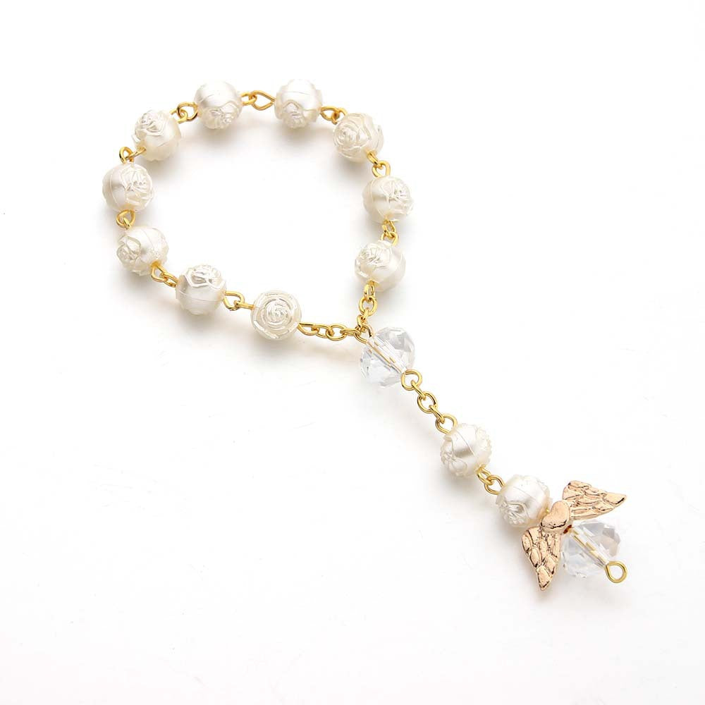 rosary love angel wings bracelet