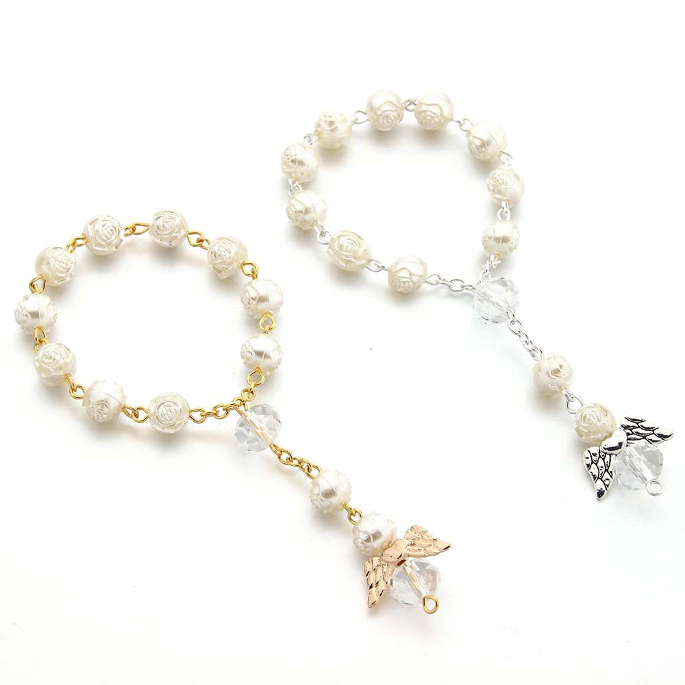 rosary love angel wings bracelet