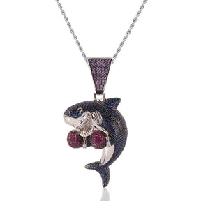 Boxing Shark Necklace Versatile Personality Hip Hop Cuban Chain