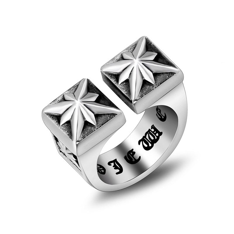 chrome hearts double-flower titanium steel rings