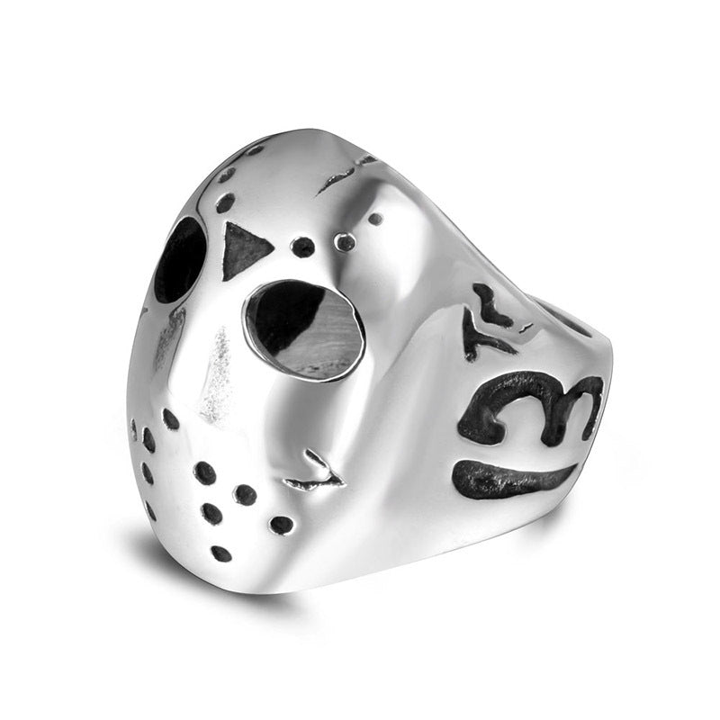 Faceless Punk Skull Titanium Steel Ring