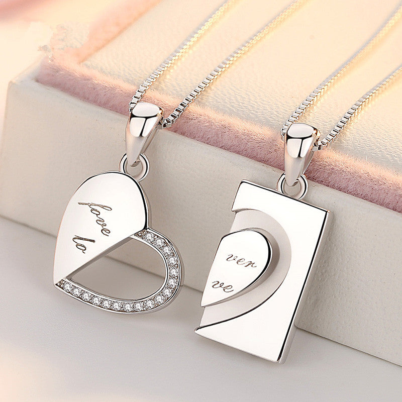 Love interlocking couple necklace