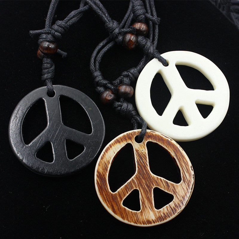 Resin Peace Sign Necklace