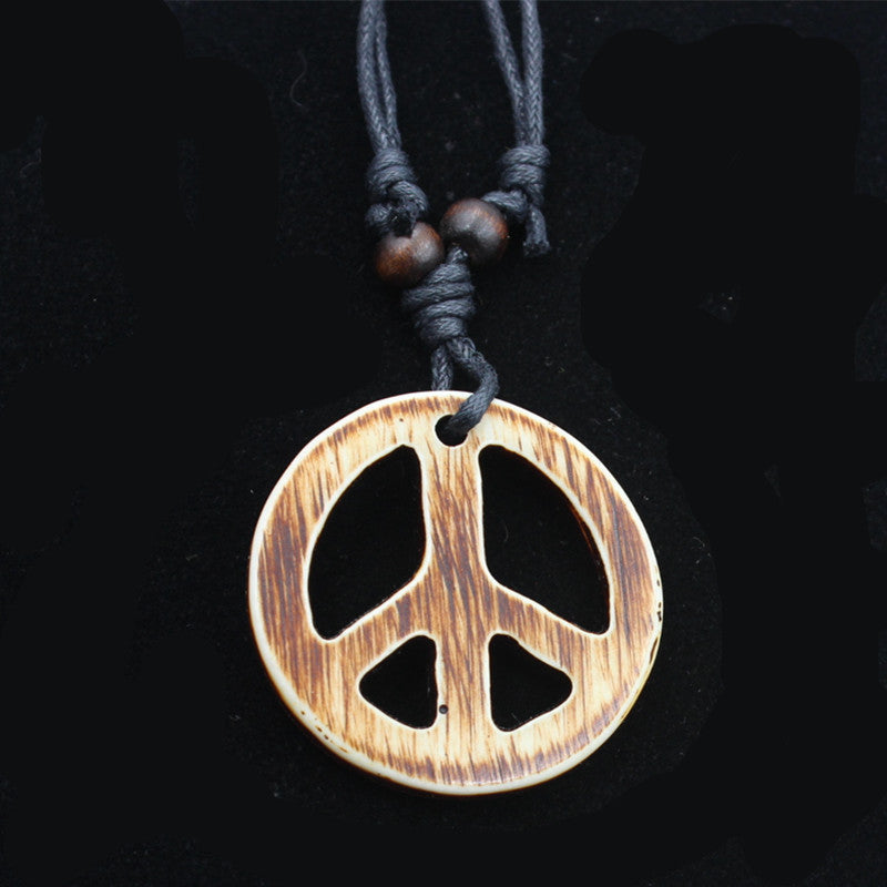 Resin Peace Sign Necklace