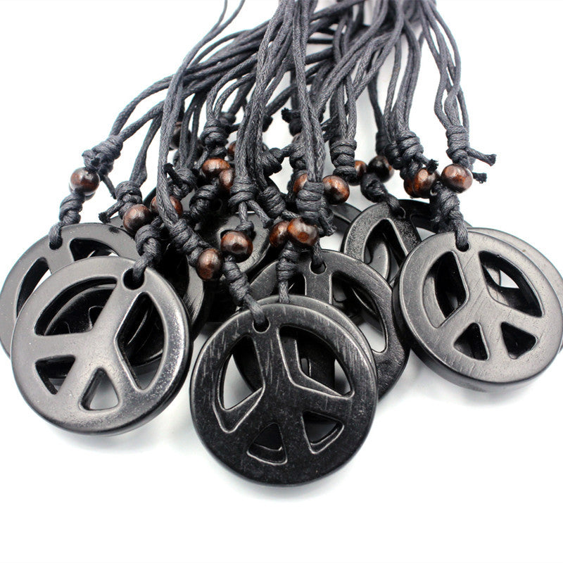 Resin Peace Sign Necklace