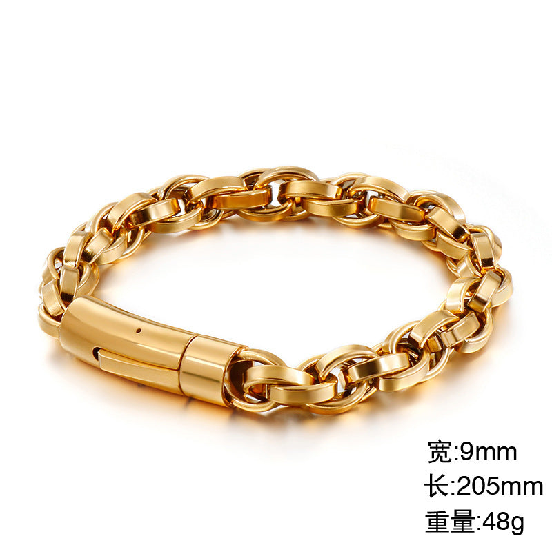 Retro hip-hop minimalist titanium steel bracelet
