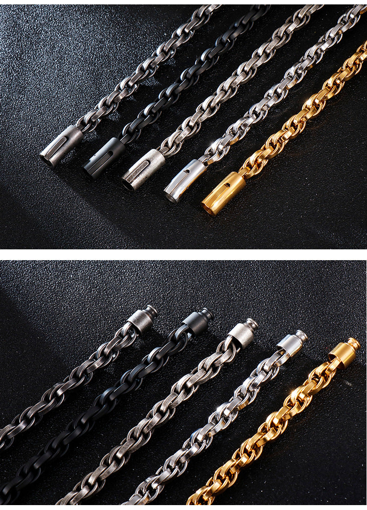 Retro hip-hop minimalist titanium steel bracelet