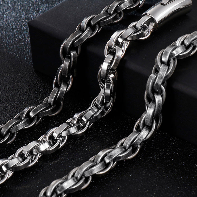 Retro hip-hop minimalist titanium steel bracelet