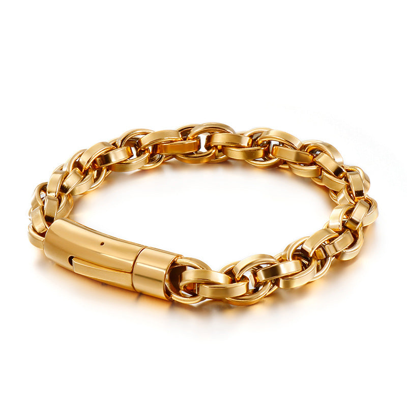Retro hip-hop minimalist titanium steel bracelet