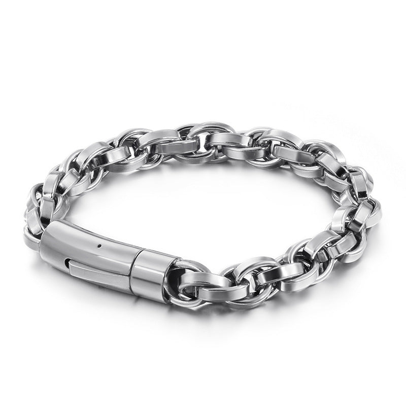 Retro hip-hop minimalist titanium steel bracelet