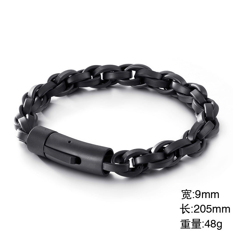 Retro hip-hop minimalist titanium steel bracelet