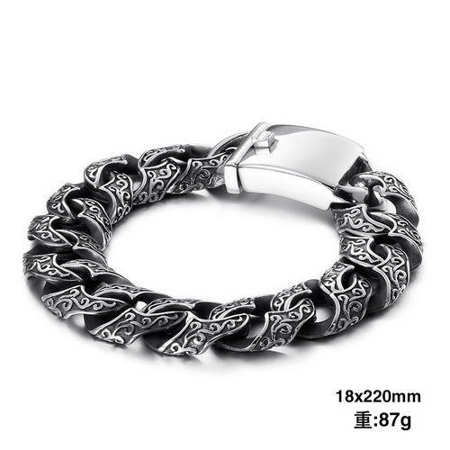Patterned multi-link interlocking titanium steel bracelet