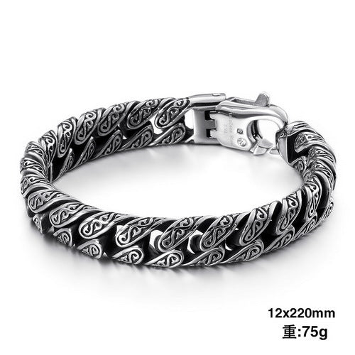 Patterned multi-link interlocking titanium steel bracelet