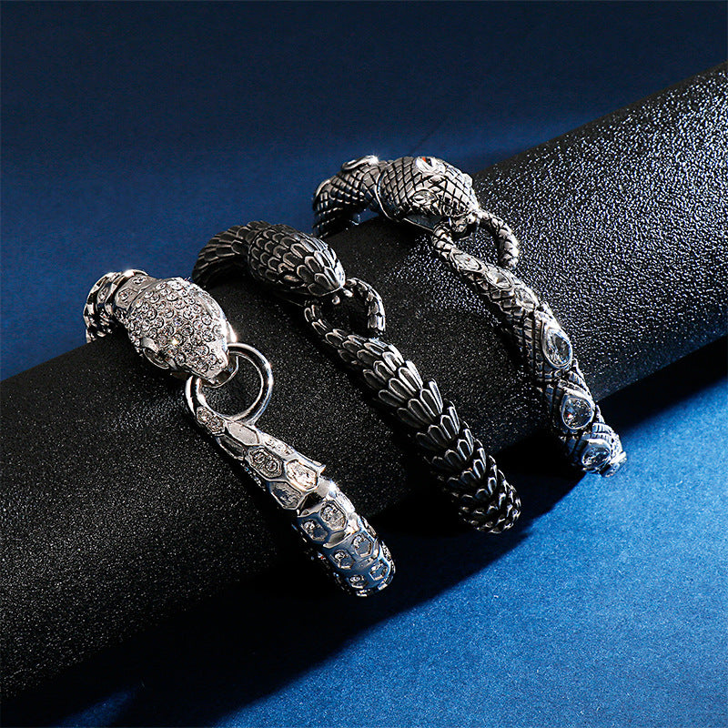 Retro stainless steel snake bracelet