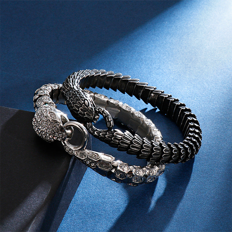 Retro stainless steel snake bracelet
