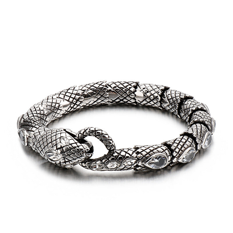 Retro stainless steel snake bracelet