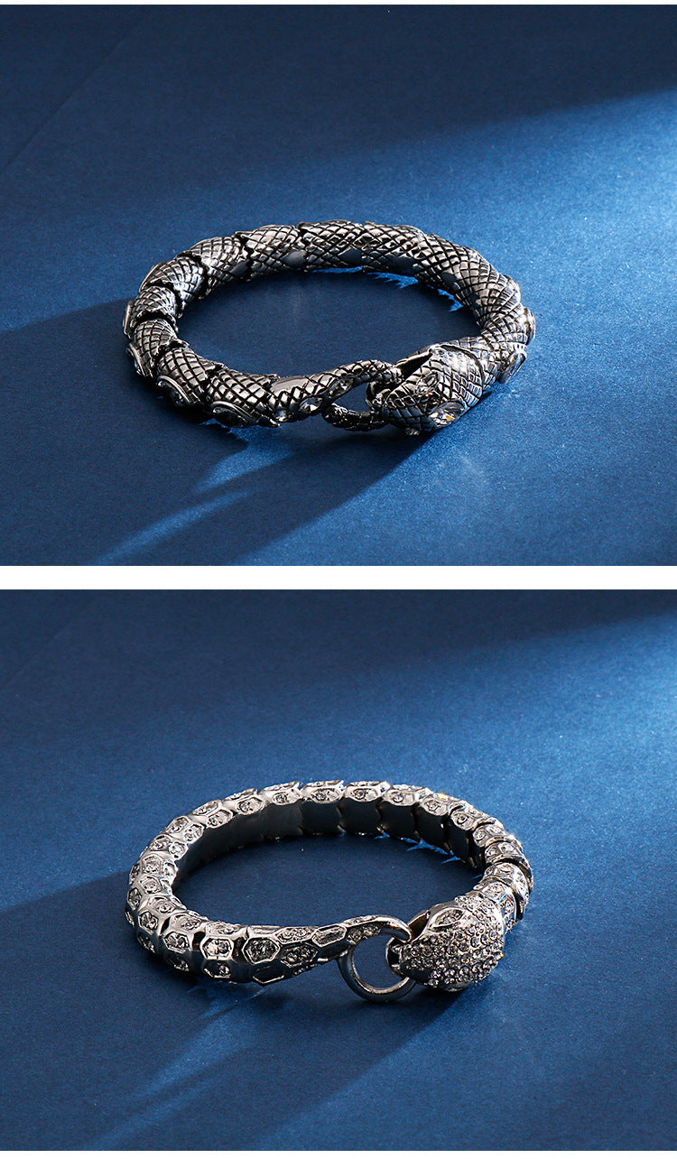 Retro stainless steel snake bracelet