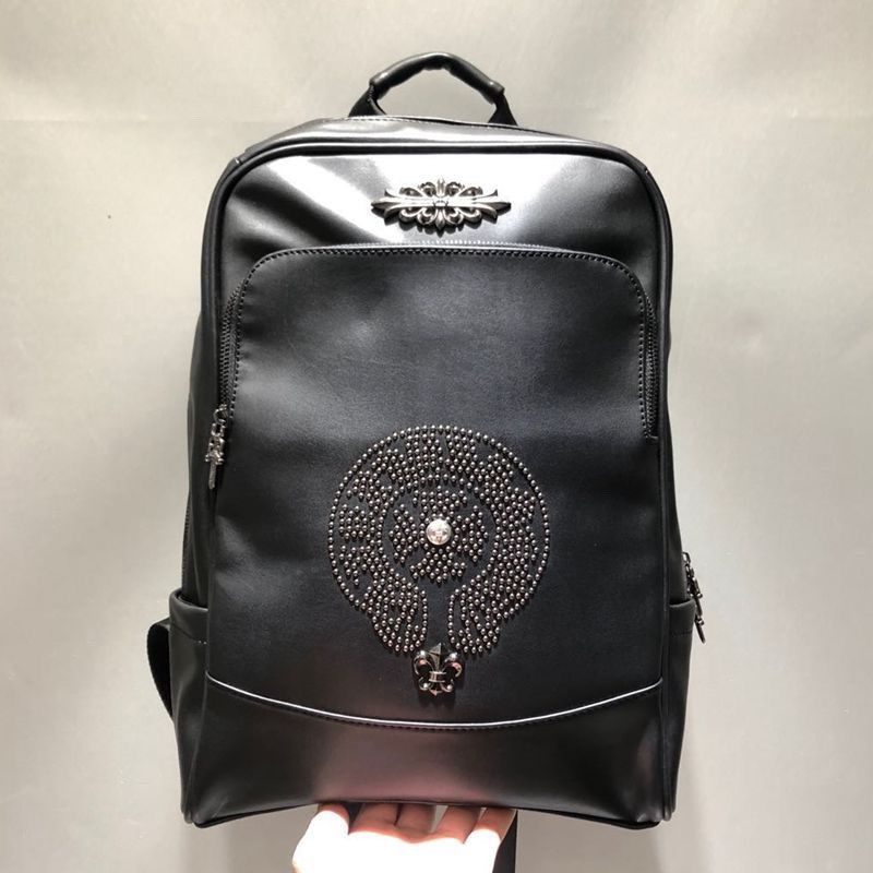 Chrome Hearts genuine leather rhinestone horseshoe backpack