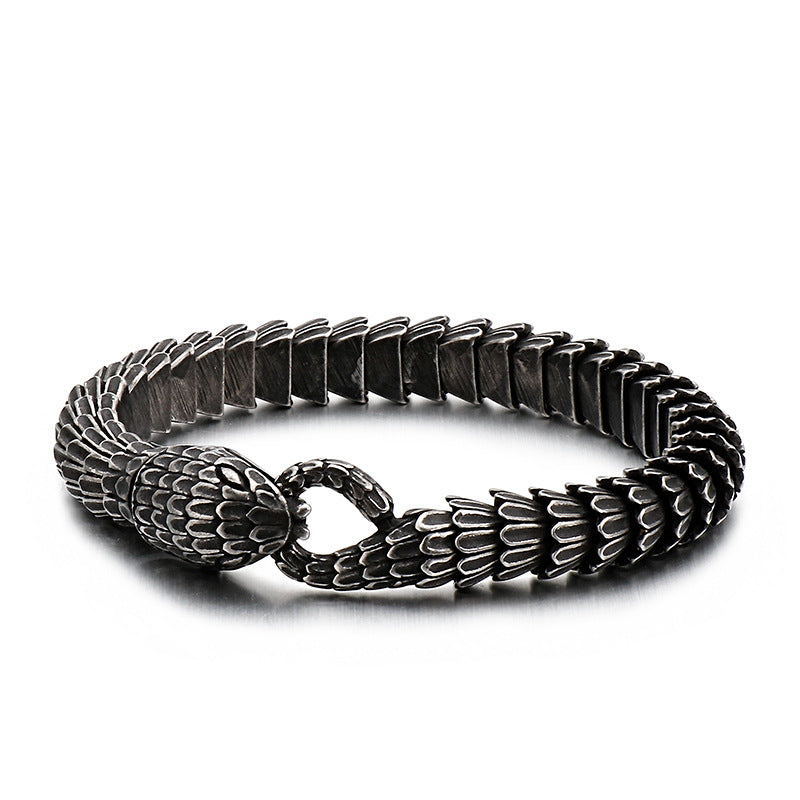 Retro stainless steel snake bracelet
