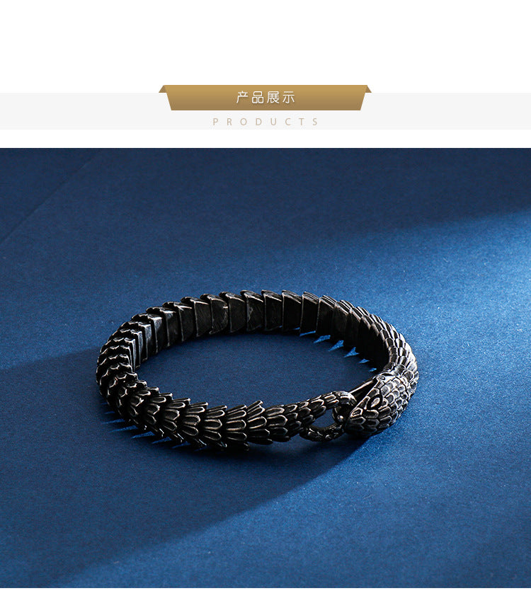 Retro stainless steel snake bracelet