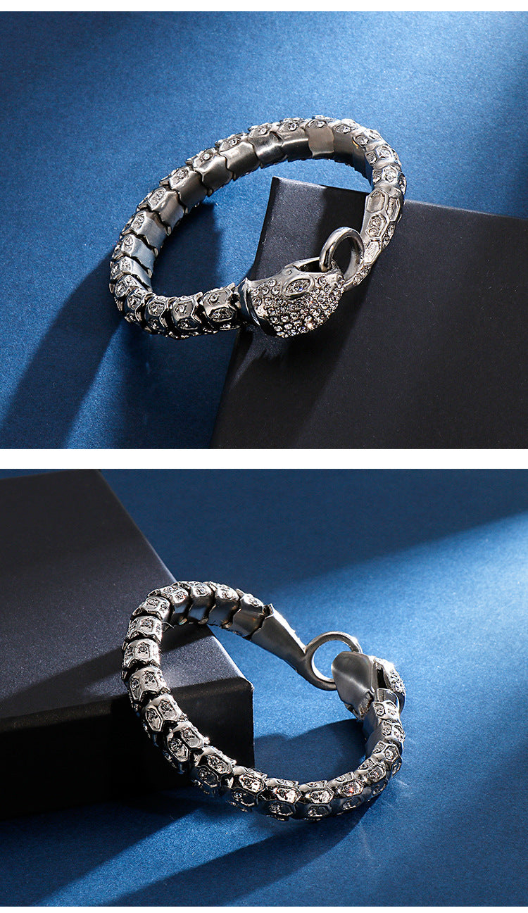 Retro stainless steel snake bracelet