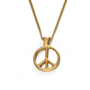 Stainless steel peace sign necklace