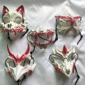 Halloween tiger half-face mask