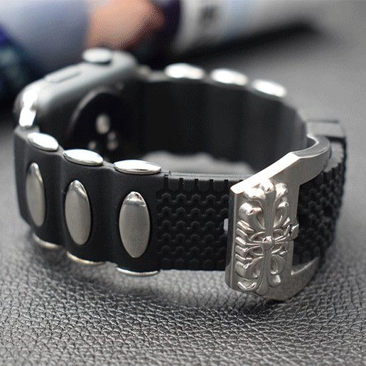 Chrome Hearts Silicone Watch Band with Metal Buckle