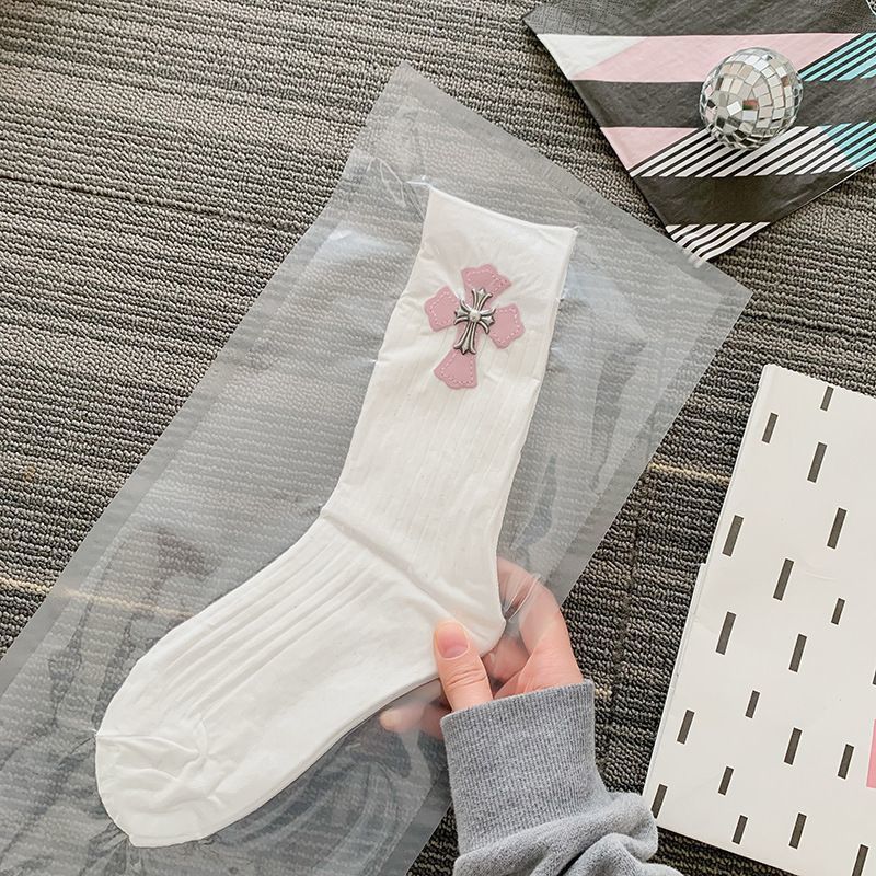 Chrome Hearts Cross Leather-Patch Socks