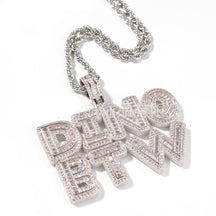 Personalized Rock Candy Diamond Alphanumeric Stitching Pendant Necklace